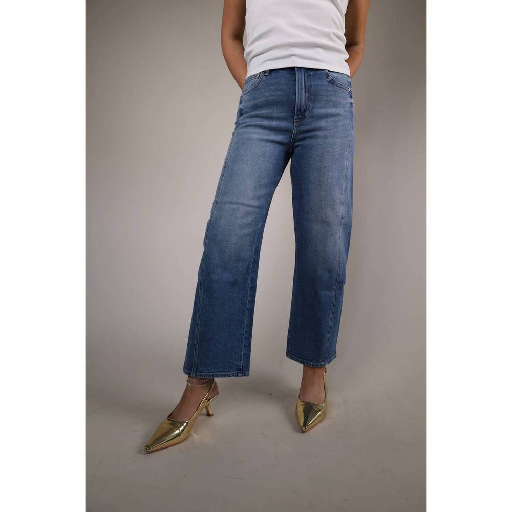 NEW Z SUPPLY women's luna high rise bowed crop jeans in eternity